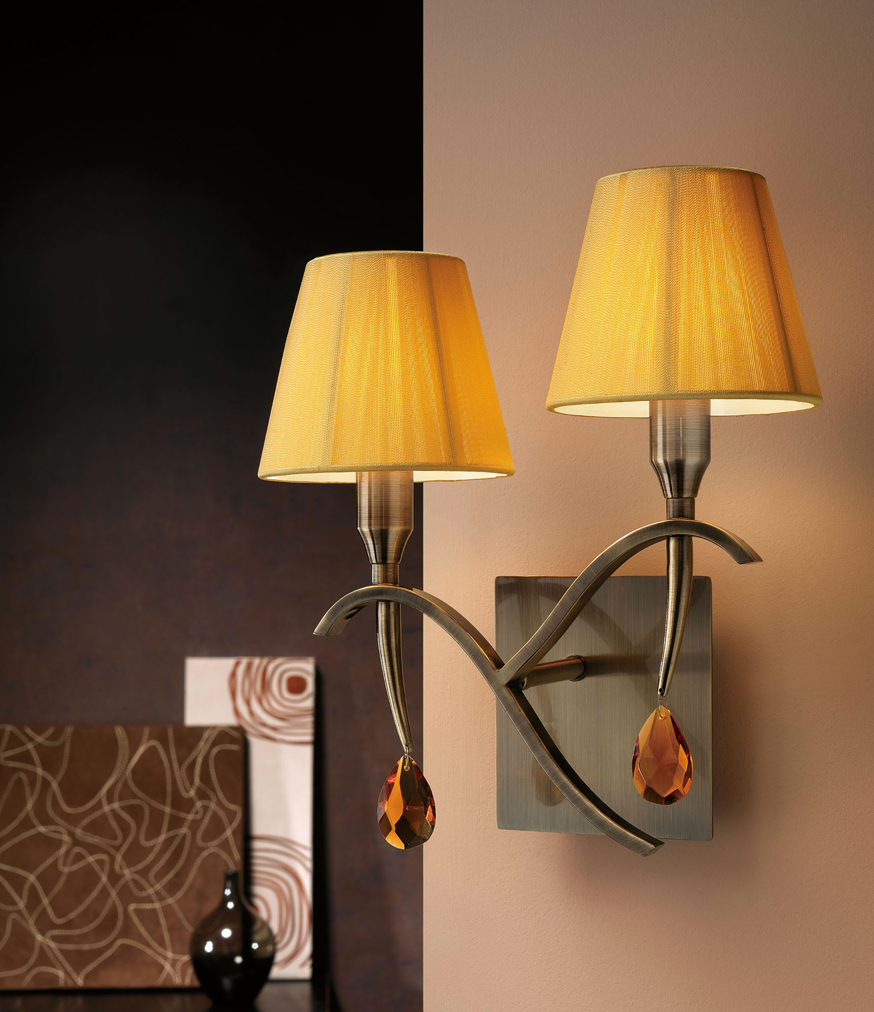 Siena Crystal Ceiling Lights Mantra Shaded Crystal Fittings